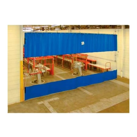 Tmi Blue Curtain Wall Partition with Clear Vision Strip 24 x 8 QSCC-288X96